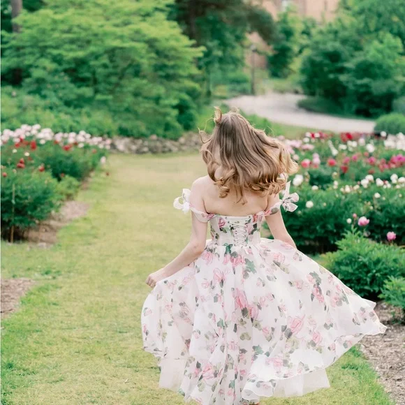 Floral White and Pink Women's Dress - Picture 7 of 7